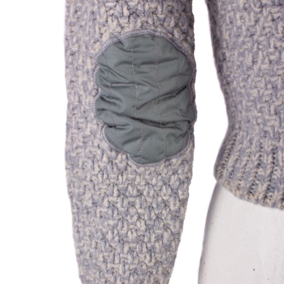 PRADA LIGHT GRAY WOOL CROPPED SWEATER - Picture 5 of 8